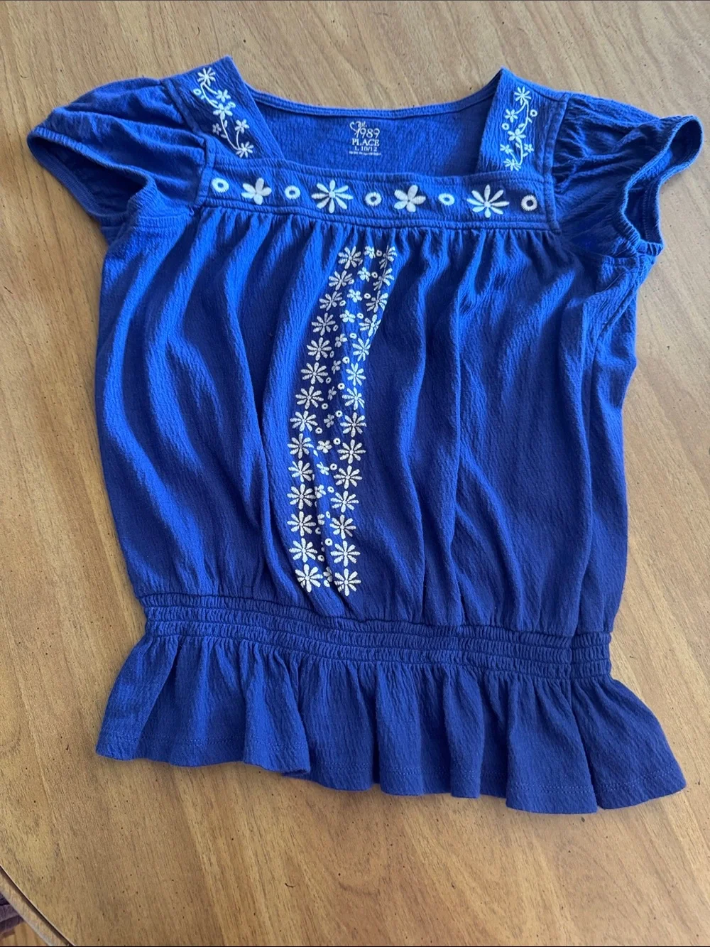 Children’s Place Floral Embroidered Peplum Top